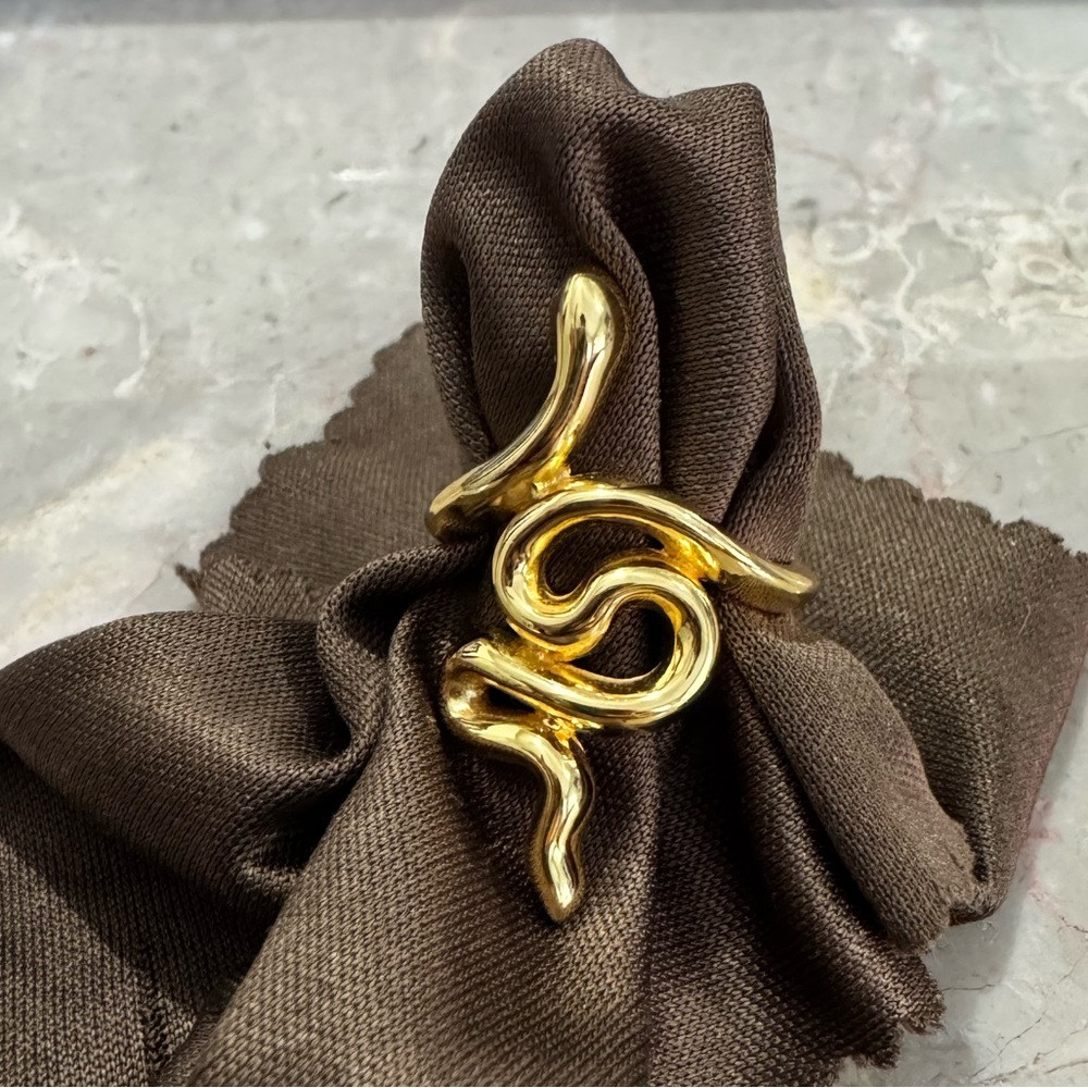 Savvy Cie Snake Ring 18k Gold Over Sterling Silver 925 View 3